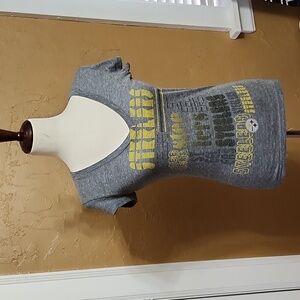 Official NFL Pittsburgh Steelers V-neck gray tee shirt